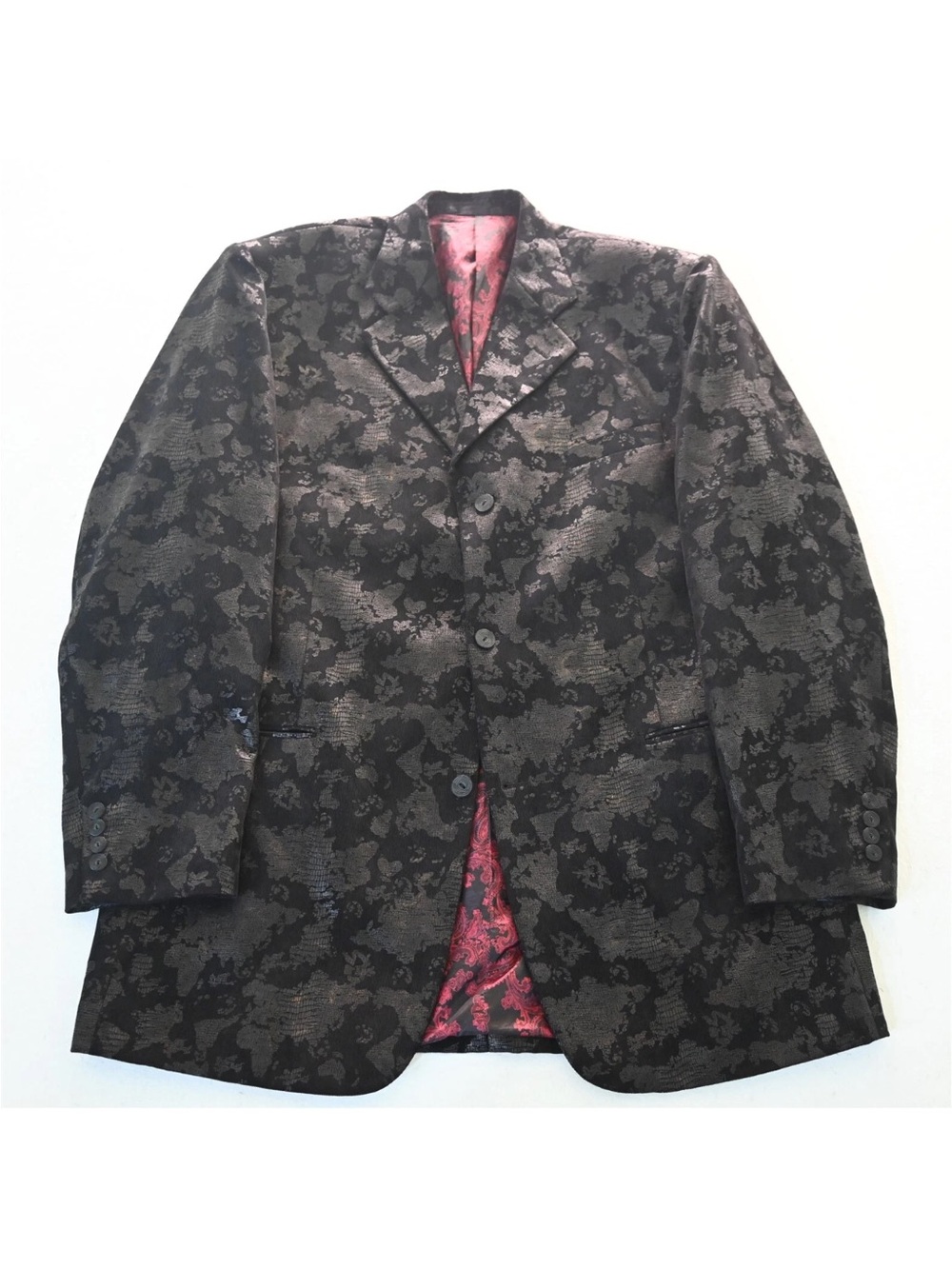 Falcone Globe snakeskin patterned Men's Blazer with Red Lining